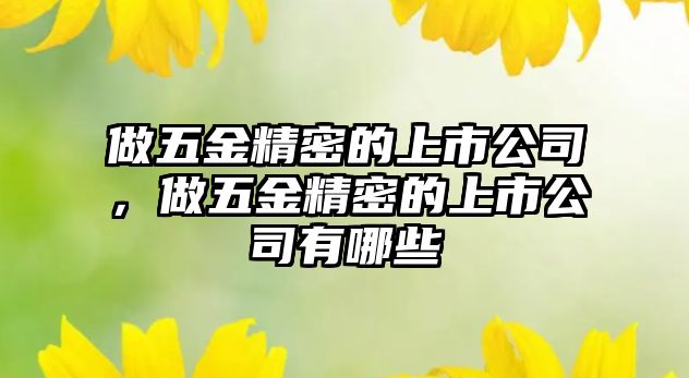 做五金精密的上市公司，做五金精密的上市公司有哪些