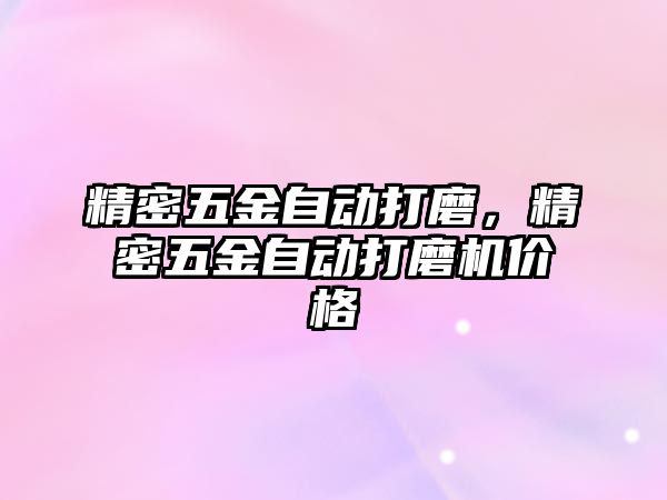 精密五金自動打磨，精密五金自動打磨機價格