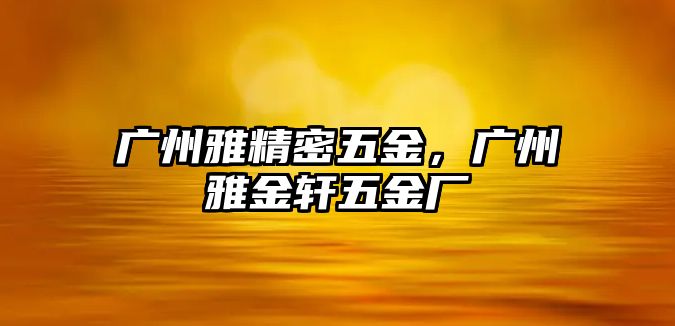 廣州雅精密五金，廣州雅金軒五金廠