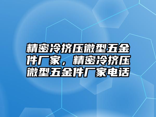 精密冷擠壓微型五金件廠家，精密冷擠壓微型五金件廠家電話