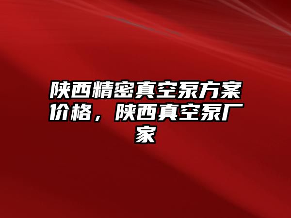 陜西精密真空泵方案價(jià)格，陜西真空泵廠家