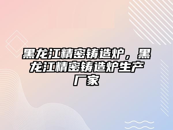 黑龍江精密鑄造爐，黑龍江精密鑄造爐生產(chǎn)廠家