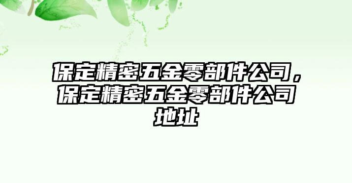 保定精密五金零部件公司，保定精密五金零部件公司地址