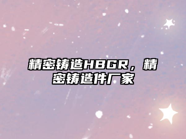 精密鑄造HBGR，精密鑄造件廠家