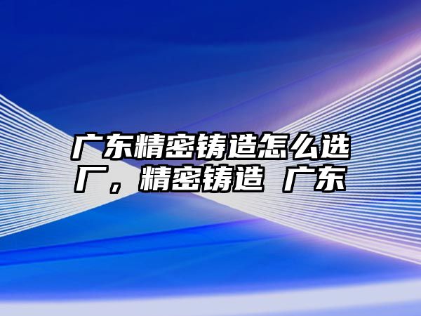 廣東精密鑄造怎么選廠，精密鑄造 廣東