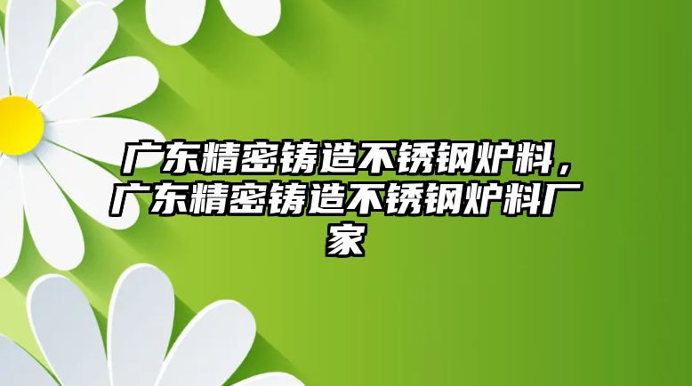 廣東精密鑄造不銹鋼爐料，廣東精密鑄造不銹鋼爐料廠家