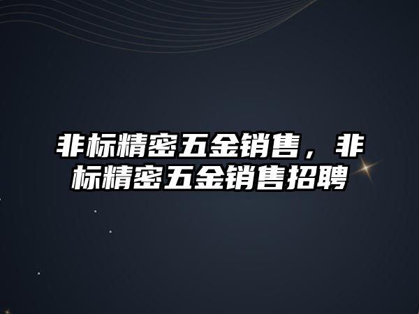 非標(biāo)精密五金銷售，非標(biāo)精密五金銷售招聘