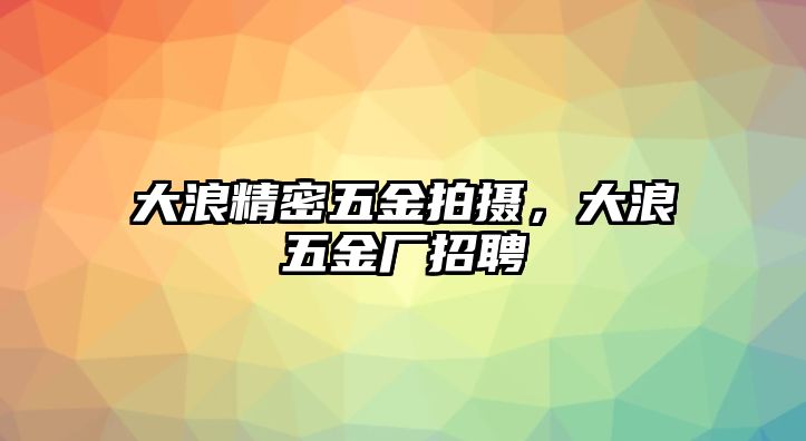 大浪精密五金拍攝，大浪五金廠招聘