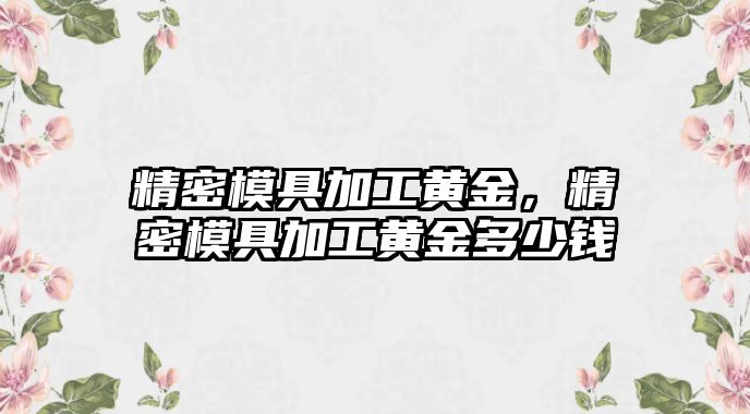 精密模具加工黃金，精密模具加工黃金多少錢