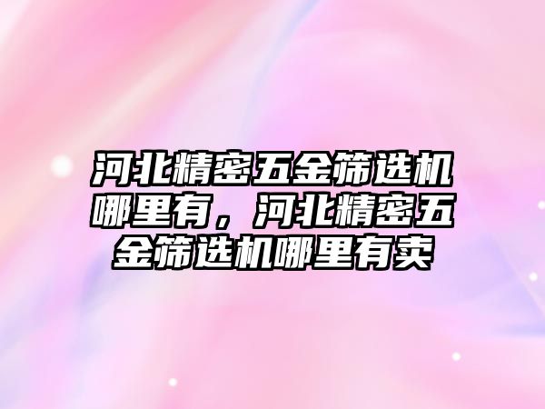 河北精密五金篩選機哪里有，河北精密五金篩選機哪里有賣