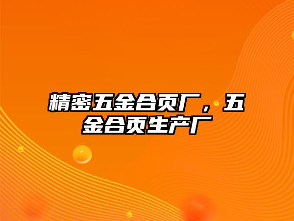 精密五金合頁(yè)廠，五金合頁(yè)生產(chǎn)廠