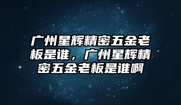 廣州星輝精密五金老板是誰，廣州星輝精密五金老板是誰啊