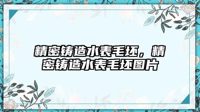 精密鑄造水表毛坯，精密鑄造水表毛坯圖片