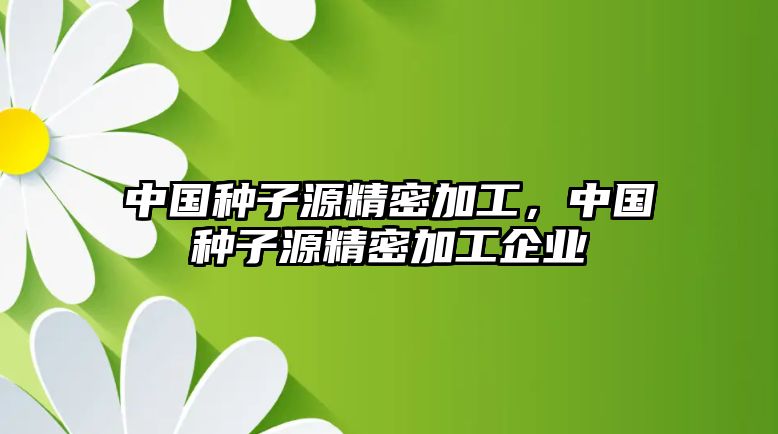 中國種子源精密加工，中國種子源精密加工企業(yè)