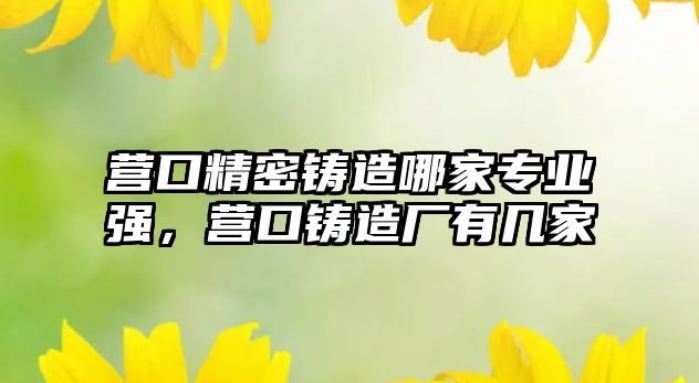 營口精密鑄造哪家專業(yè)強，營口鑄造廠有幾家