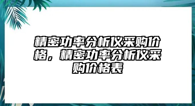 精密功率分析儀采購(gòu)價(jià)格，精密功率分析儀采購(gòu)價(jià)格表