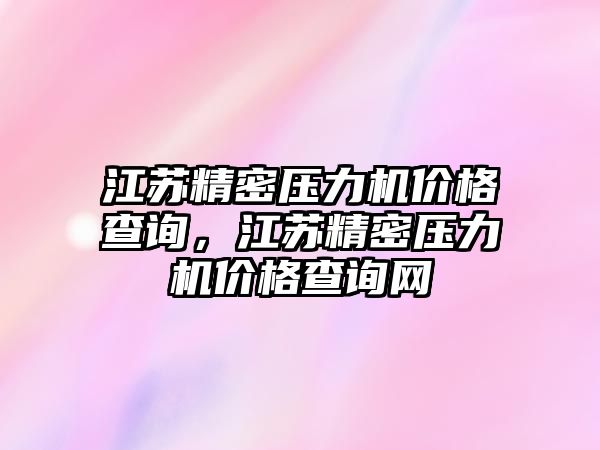 江蘇精密壓力機價格查詢，江蘇精密壓力機價格查詢網(wǎng)