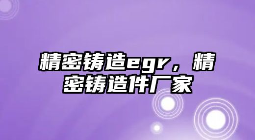 精密鑄造egr，精密鑄造件廠家