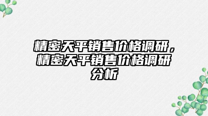 精密天平銷售價(jià)格調(diào)研，精密天平銷售價(jià)格調(diào)研分析