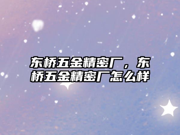 東橋五金精密廠，東橋五金精密廠怎么樣