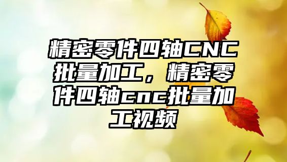 精密零件四軸CNC批量加工，精密零件四軸cnc批量加工視頻