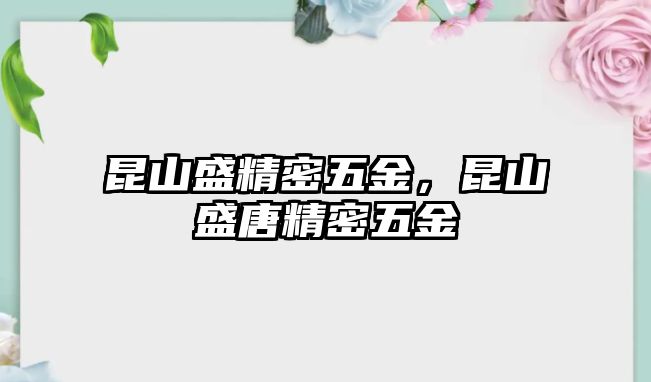 昆山盛精密五金，昆山盛唐精密五金