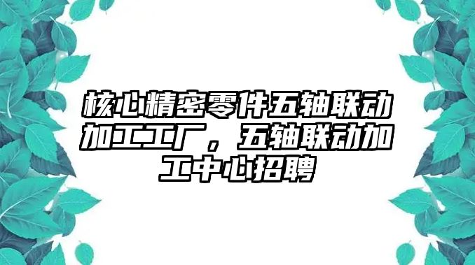 核心精密零件五軸聯(lián)動加工工廠，五軸聯(lián)動加工中心招聘