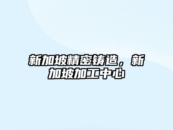 新加坡精密鑄造，新加坡加工中心