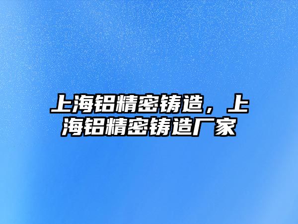 上海鋁精密鑄造，上海鋁精密鑄造廠家