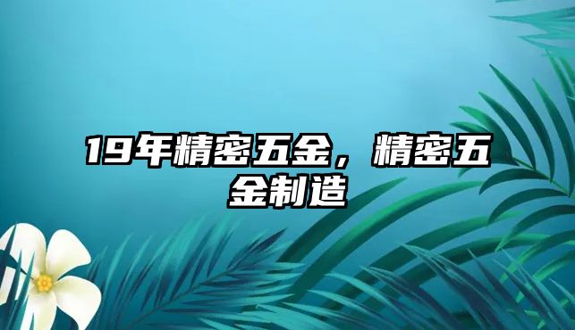 19年精密五金，精密五金制造