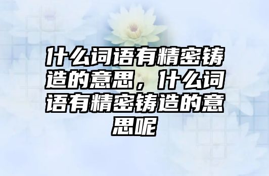 什么詞語有精密鑄造的意思，什么詞語有精密鑄造的意思呢