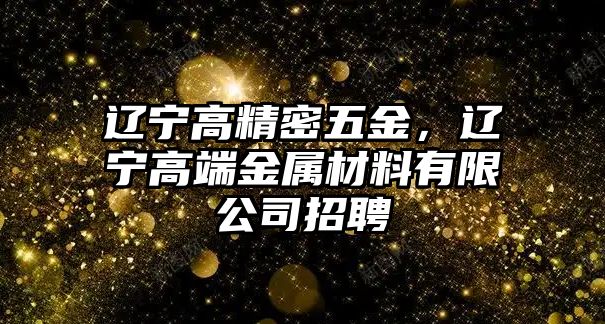 遼寧高精密五金，遼寧高端金屬材料有限公司招聘