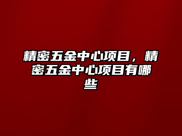 精密五金中心項目，精密五金中心項目有哪些