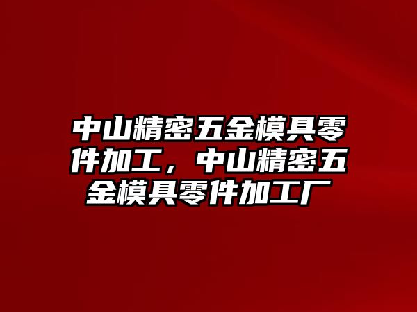 中山精密五金模具零件加工，中山精密五金模具零件加工廠