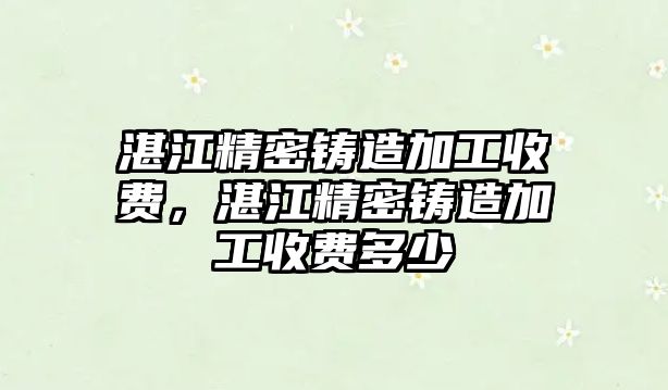 湛江精密鑄造加工收費(fèi)，湛江精密鑄造加工收費(fèi)多少