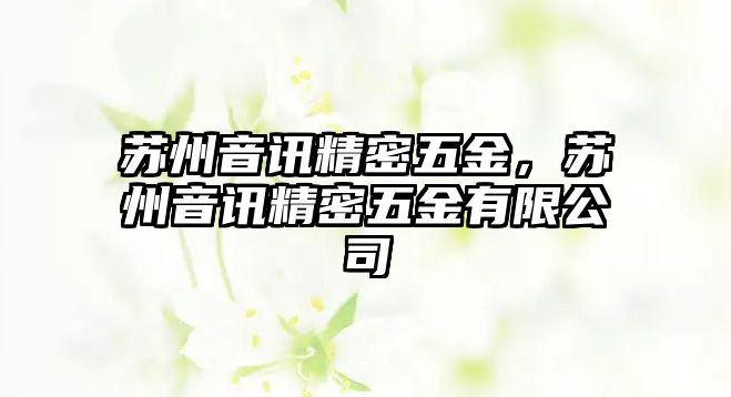 蘇州音訊精密五金，蘇州音訊精密五金有限公司