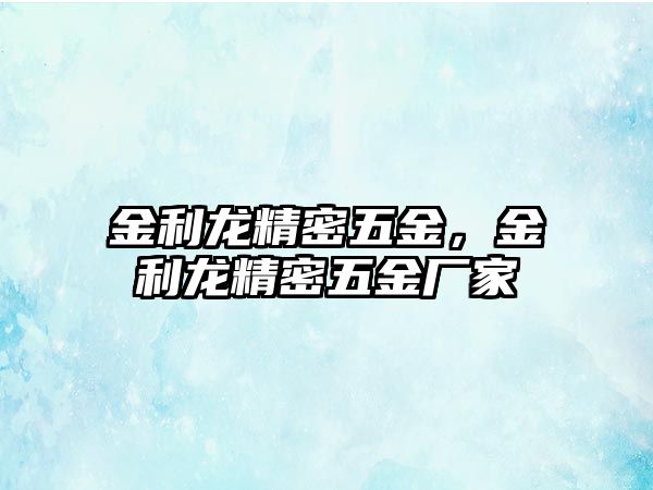 金利龍精密五金，金利龍精密五金廠家