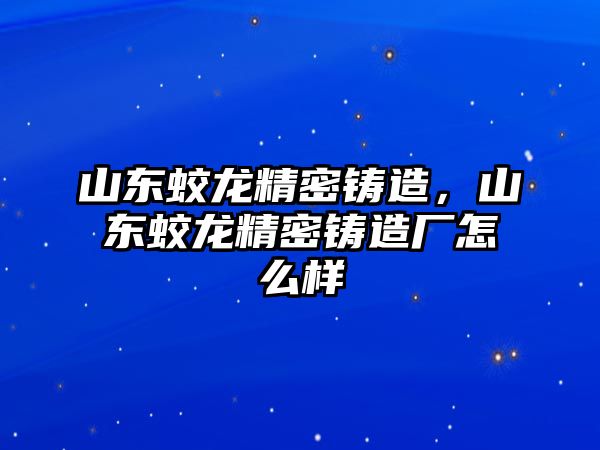 山東蛟龍精密鑄造，山東蛟龍精密鑄造廠怎么樣