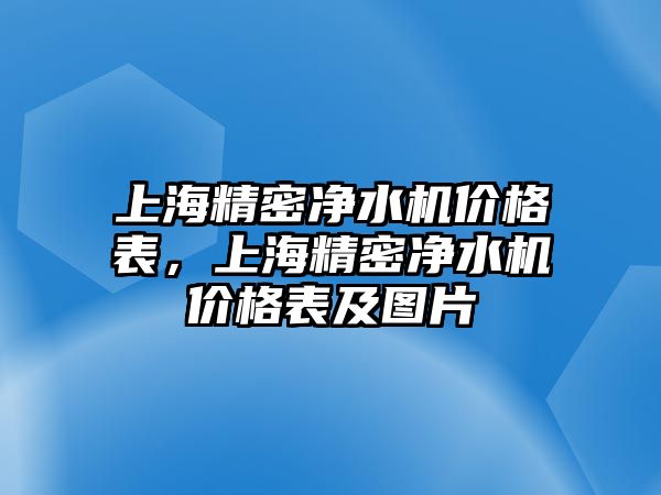 上海精密凈水機價格表，上海精密凈水機價格表及圖片