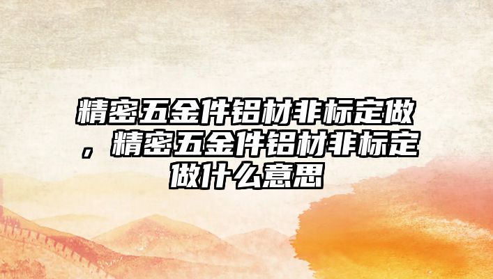 精密五金件鋁材非標定做，精密五金件鋁材非標定做什么意思