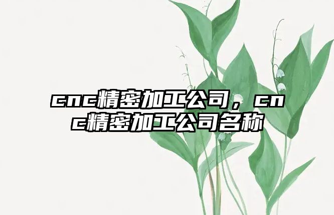 cnc精密加工公司，cnc精密加工公司名稱(chēng)