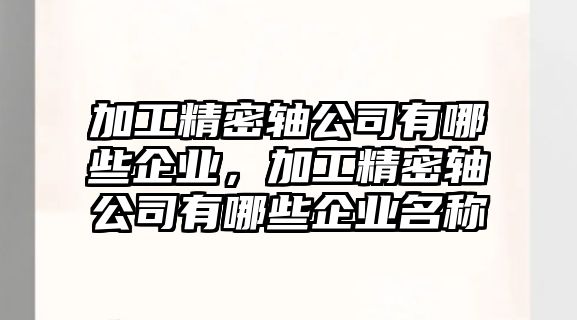 加工精密軸公司有哪些企業(yè)，加工精密軸公司有哪些企業(yè)名稱(chēng)