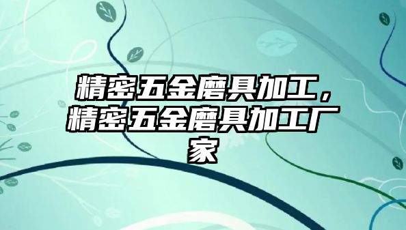 精密五金磨具加工，精密五金磨具加工廠家