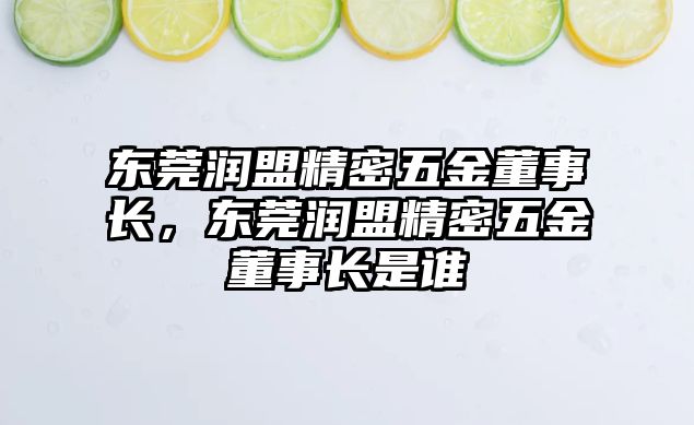 東莞潤盟精密五金董事長，東莞潤盟精密五金董事長是誰