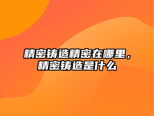 精密鑄造精密在哪里，精密鑄造是什么