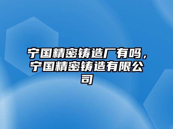 寧國精密鑄造廠有嗎，寧國精密鑄造有限公司