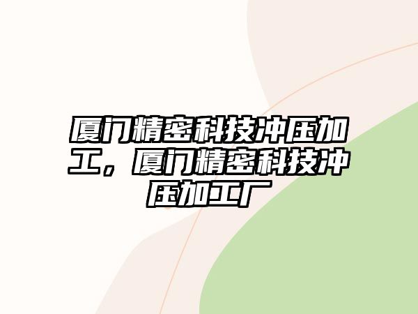 廈門精密科技沖壓加工，廈門精密科技沖壓加工廠