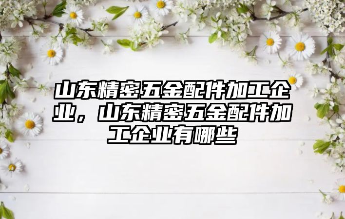 山東精密五金配件加工企業(yè)，山東精密五金配件加工企業(yè)有哪些