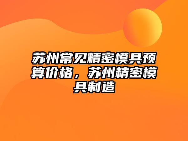 蘇州常見精密模具預算價格，蘇州精密模具制造