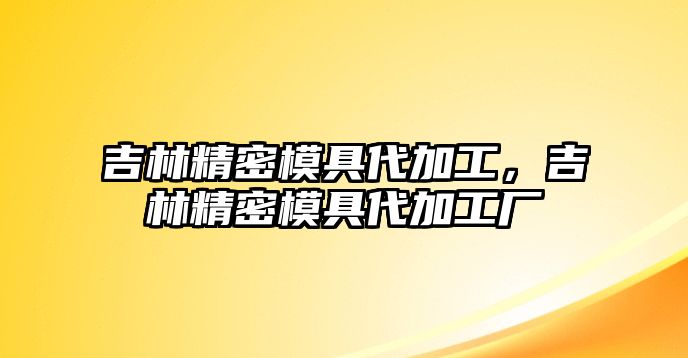 吉林精密模具代加工，吉林精密模具代加工廠